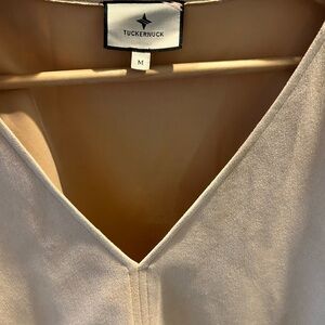 Tuckernuck Beige Suede V-Neck Blouse